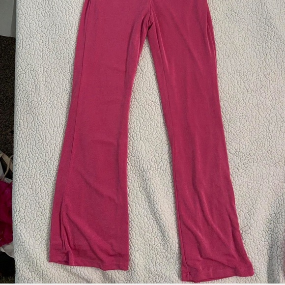Princess Polly pink tie-up crop top and high waisted flare pants set - US size 6 - Picture 3 of 5